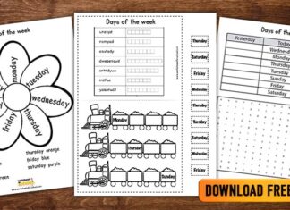 Worksheets about days of the week